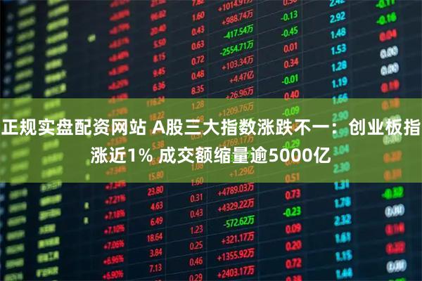 正规实盘配资网站 A股三大指数涨跌不一：创业板指涨近1% 成交额缩量逾5000亿